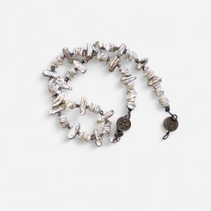 Vintage Sterling Silver &‎ Baroque Pearl Necklace